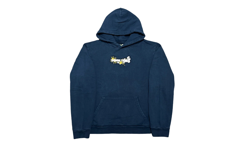Embroidered Floral Logo Hoodie "Navy" DT282
