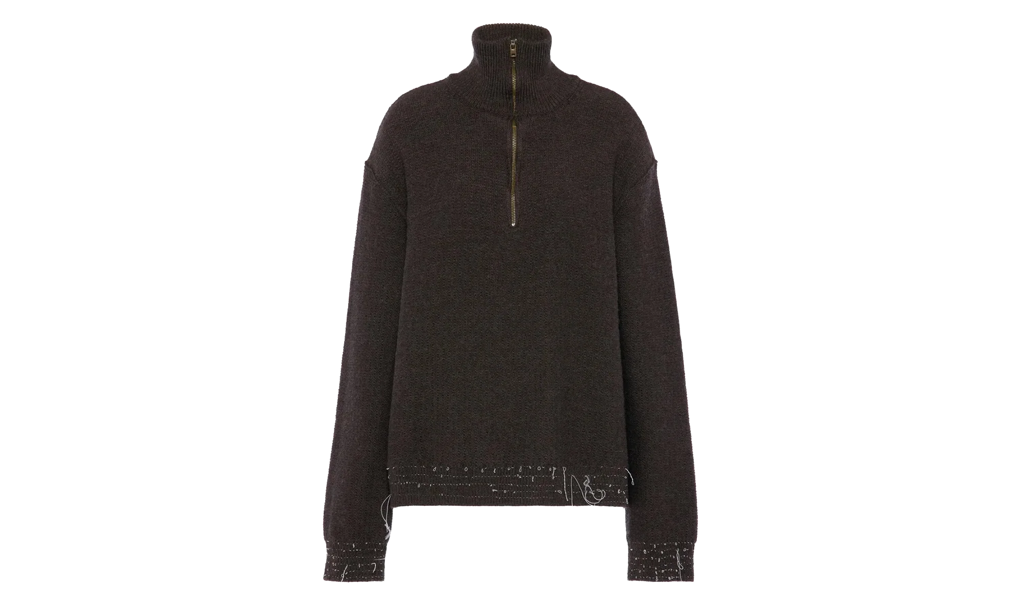 Wool Quarter-Zip Sweater WMNS "Brown" S51HL0040M13227143F