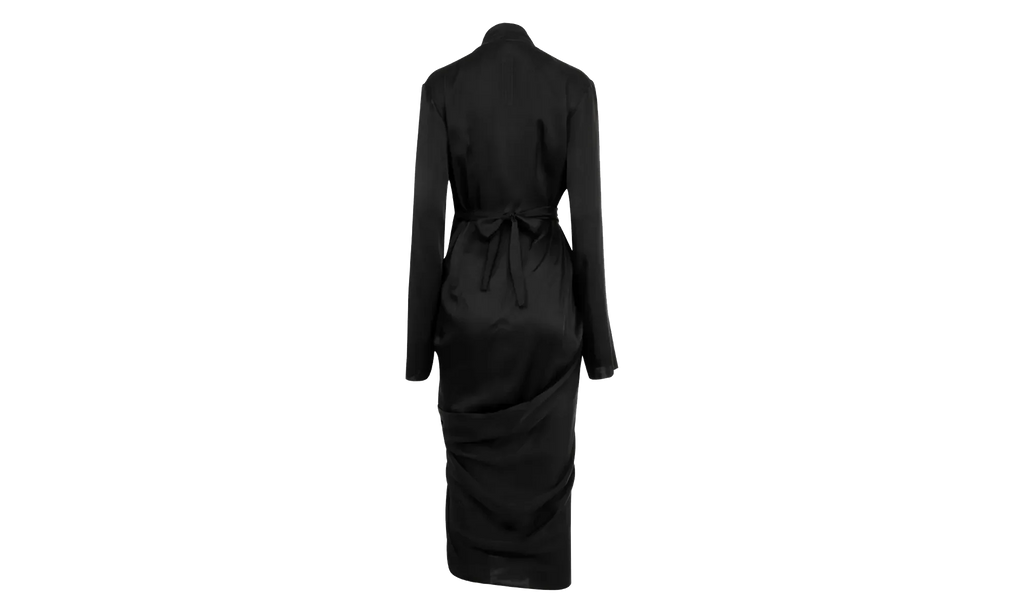 Charmeuse Wrap Dress WMNS "Black" RP02E4560 SCH 09