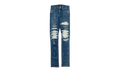 MX1 White Leather Patchwork Jeans "Classic Indigo (2017)" AMLPWJCI2017