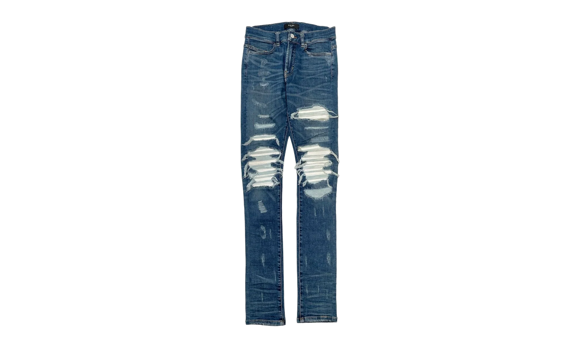 MX1 White Leather Patchwork Jeans "Classic Indigo (2017)" AMLPWJCI2017