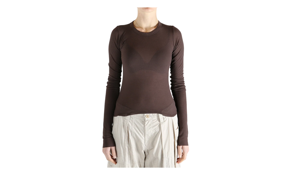 Cropped Rib Long Sleeve T-Shirt WMNS "Macassar" RP01F6209 RC 53
