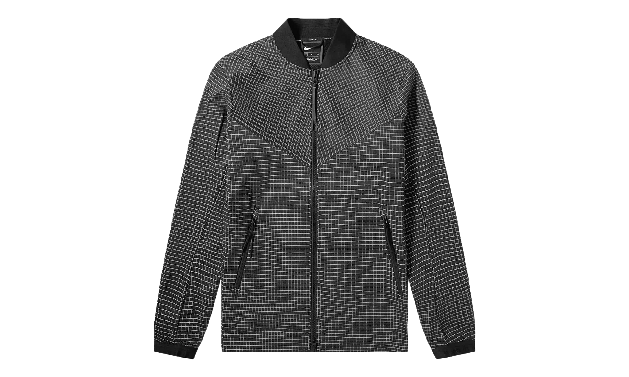 Tech Pack Grid Bomber Jacket "Black / Summit White" AR1578 010