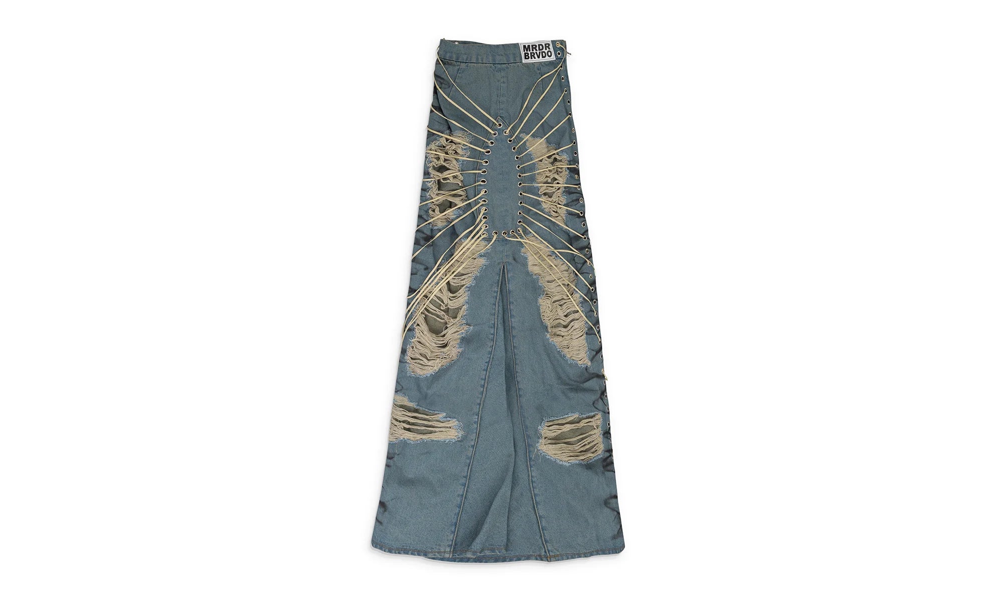 LACED WINDOW MAXI SKIRT "BLUE" 3120220009SS24