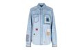 Crochet And Patch Denim Shirt "Blue" XTPS 0219