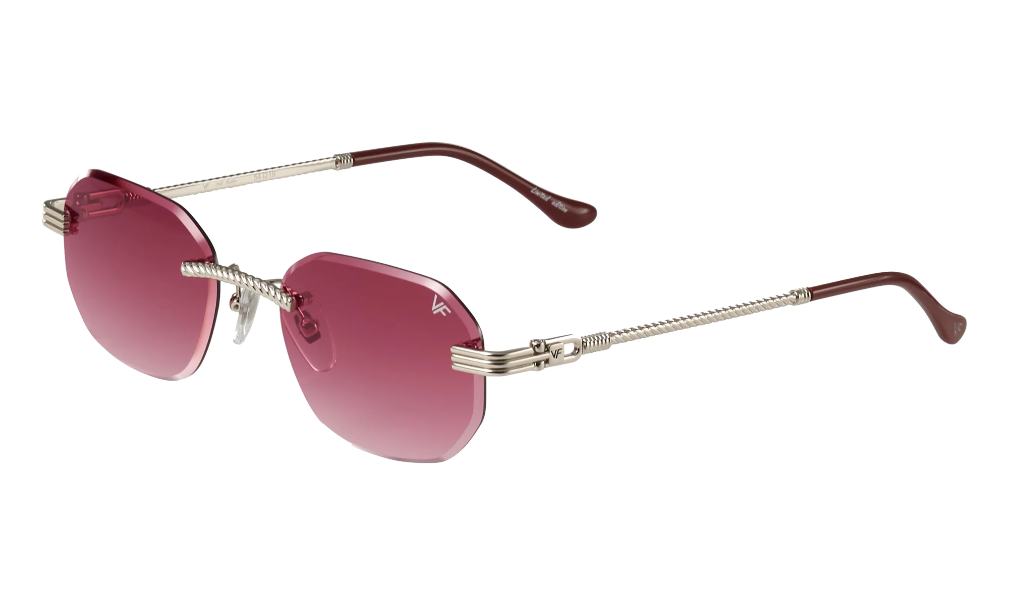 Hustler Rimless Drill Mount 24KT "White Gold / Burgundy Gradient" DMHU2 0043 42D8