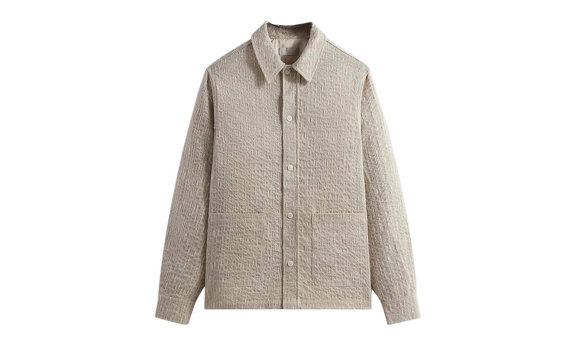 Slub Boucle Boxy Collared Overshirt "Canvas" KHM031816 210