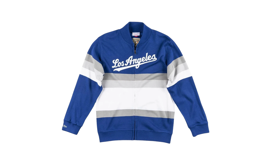 MLB Front Stripe Full Zip Sweater "Los Angeles Dodgers - Royal" SWTRAJ18024 LADROYA