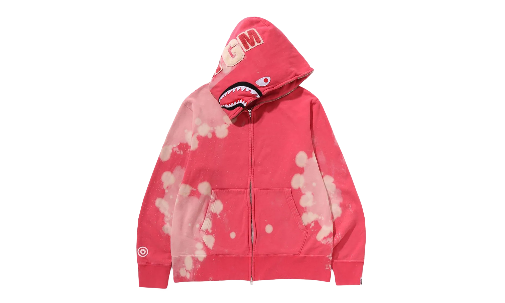 Hand Dye Shark Full Zip Hoodie "Red" 1L30 115 002 RED
