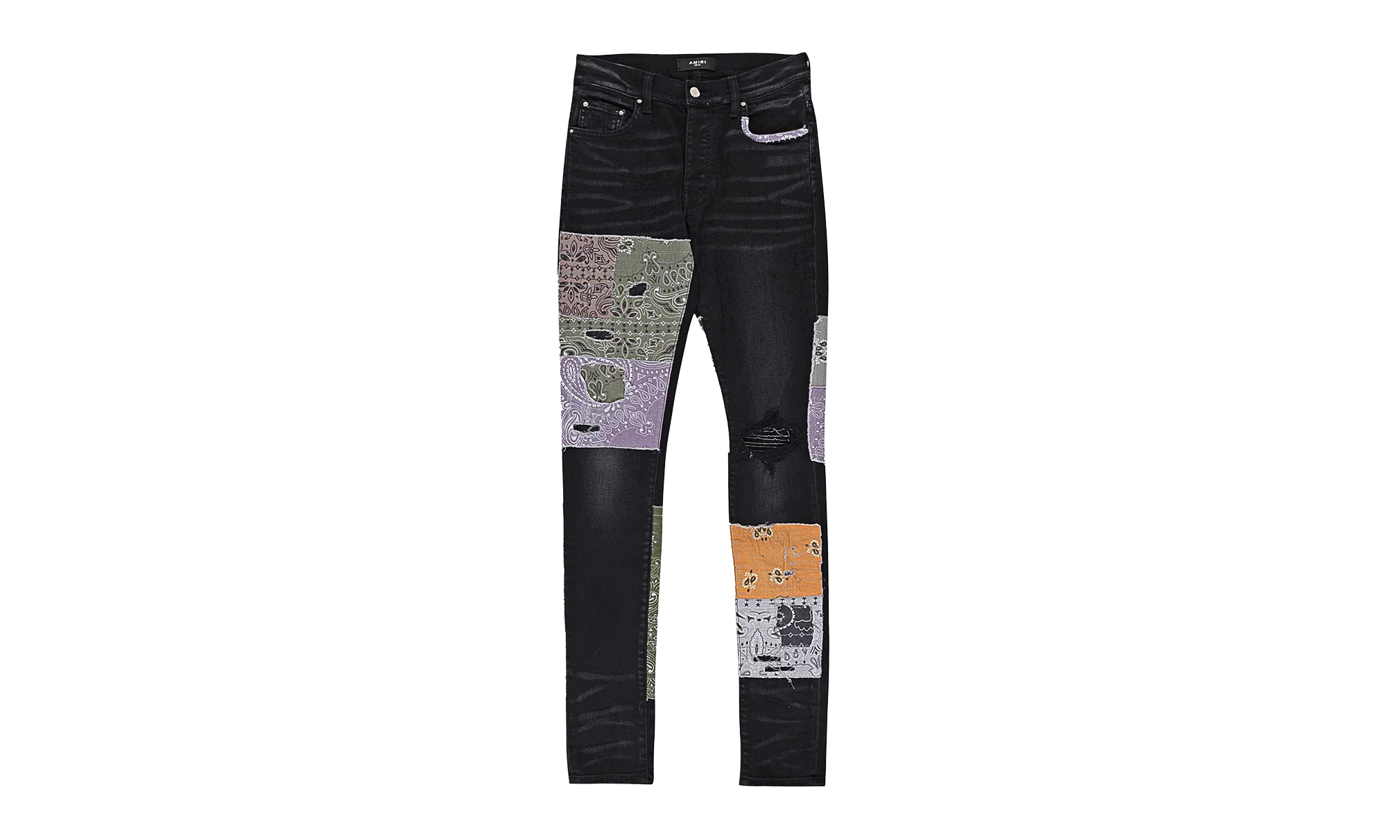 BANDANA ART PATCH JEAN "Aged Black" PF22MDS021