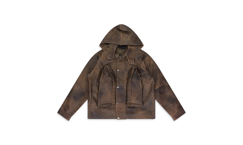 CLASSIC LEATHER JACKET "Green / Brown" WDWMOTW 0031
