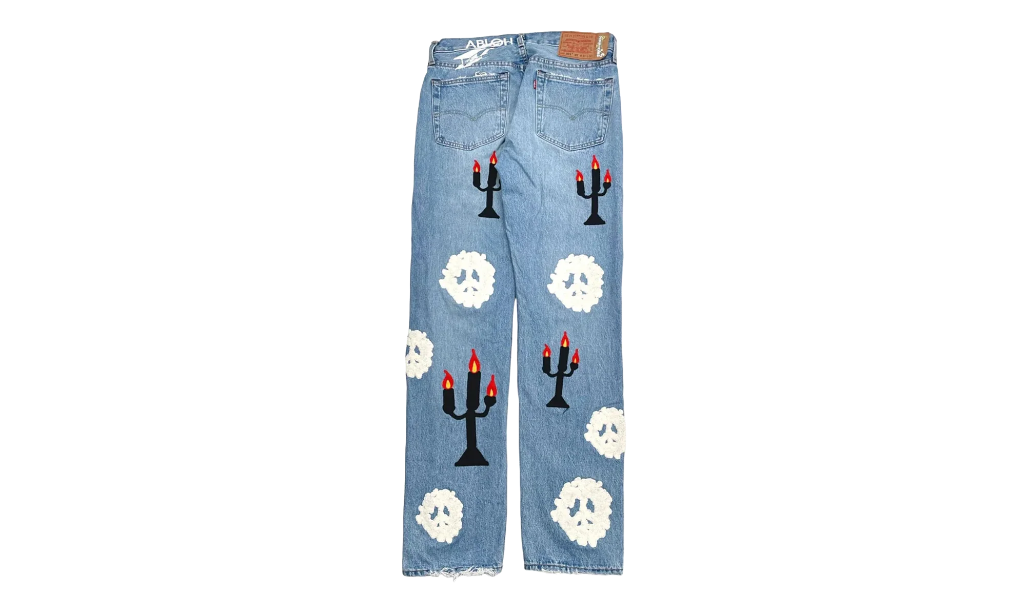 Levi's 501 Virgil Abloh Printed Jeans "Message in a Tear - Indigo" DT306