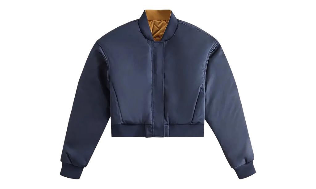 Landry Cropped Satin Bomber Jacket WMNS "Navy" KITH119