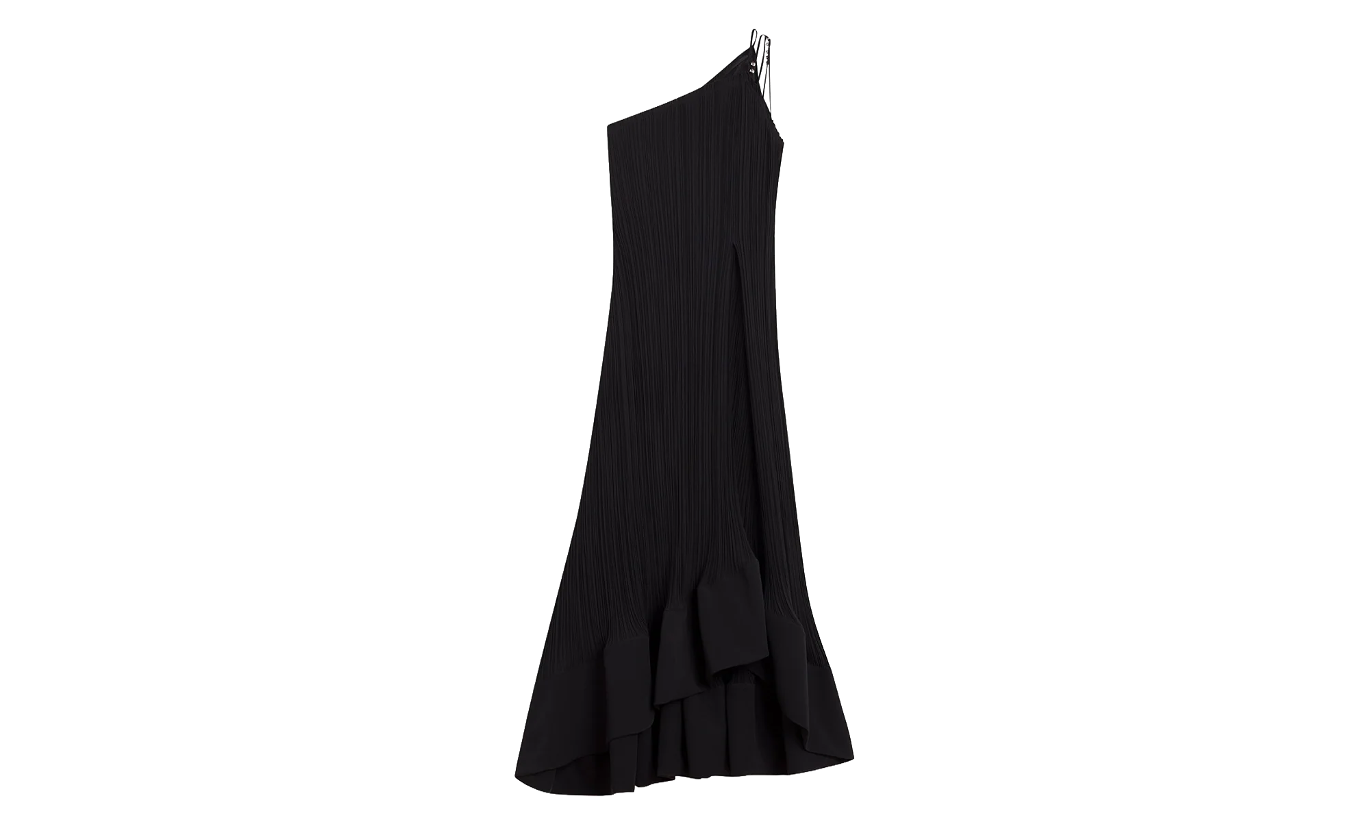 ONE-SHOULDER PLEATED LONG DRESS "Black" RW DR0011 5904 P24_10