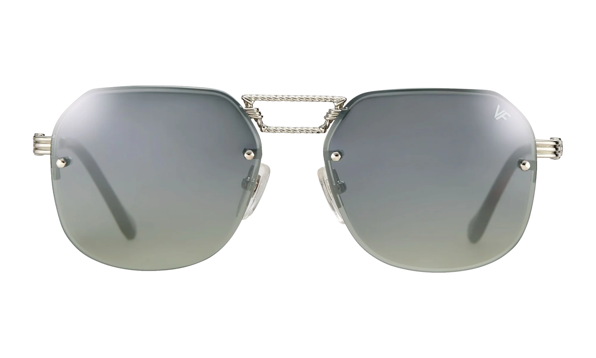 CEO Bevel Rimless Drill Mount 18KT "White Gold / Pastel Gray Gradient Flash Silver" DMCE2 0007 48B1