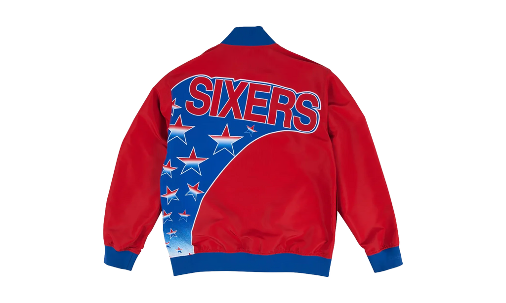 NBA Authentic Warm-Up Jacket "1993-94 Philadelphia 76ers - Red / Blue" 6056S3B1D93P76