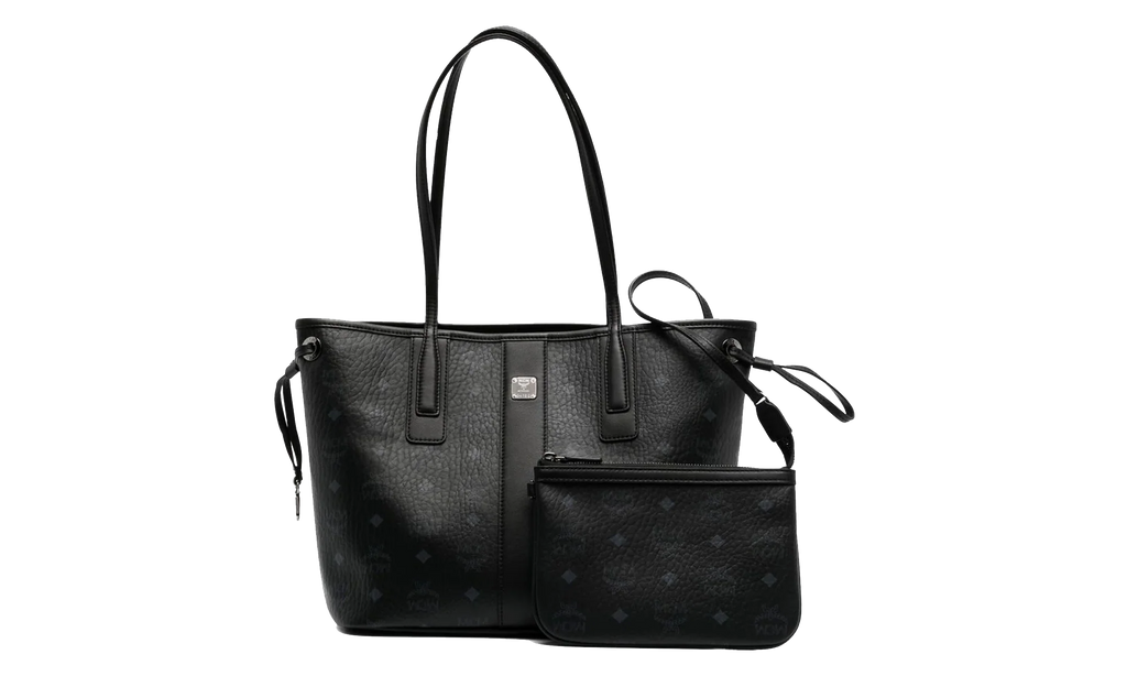 Small Liz Reversible Tote in Visetos "Black" MWPDSLR02BK001
