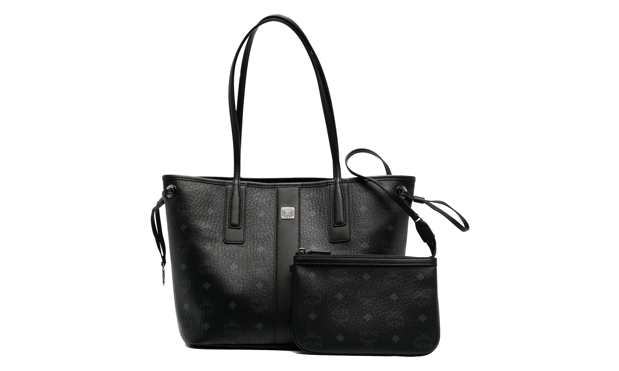 Small Liz Reversible Tote in Visetos "Black" MWPDSLR02BK001