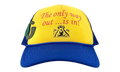 Only Way Out Trucker Hat "Blue Yellow" GD108