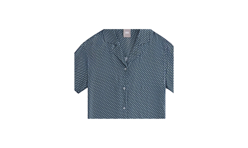 Elena Monogram Silk Camp Shirt WMNS "Navy" khw030292 336