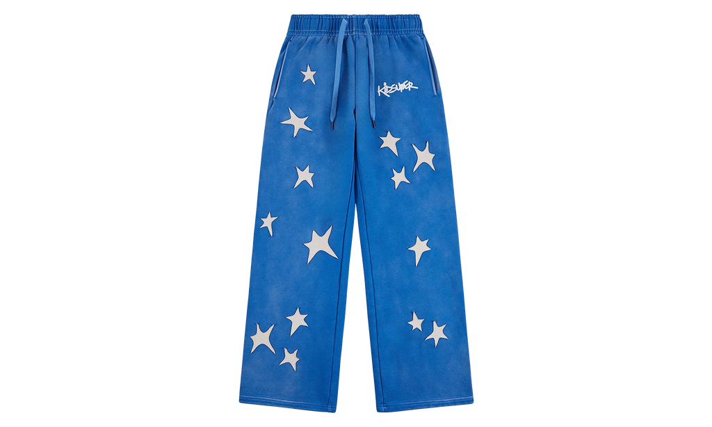 Patchwork Washed Sweatpant "Blue" KS001