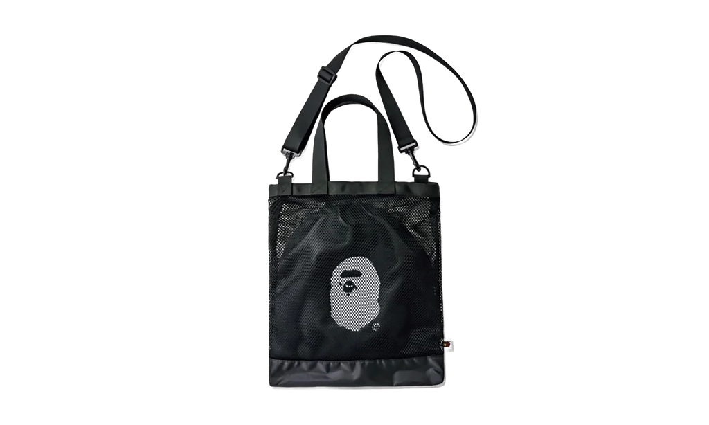 A Bathing Ape 'Ape Head' Mesh Bag "Black" RA 1002