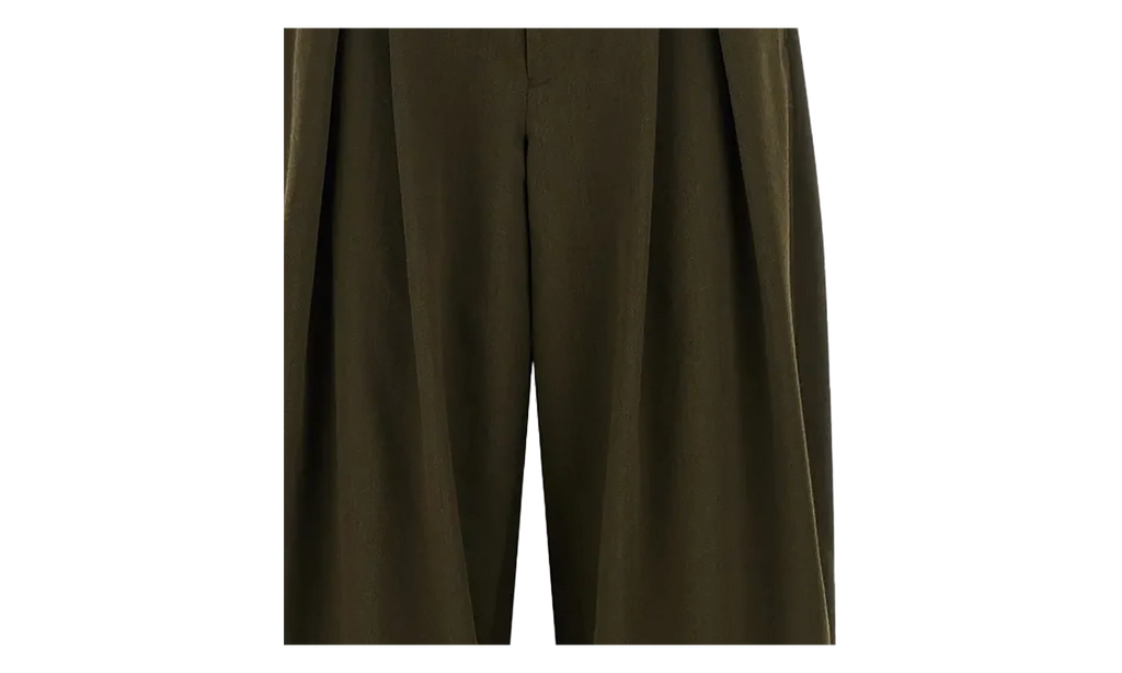 Wool Pleated Trousers "Khaki" PPP031051