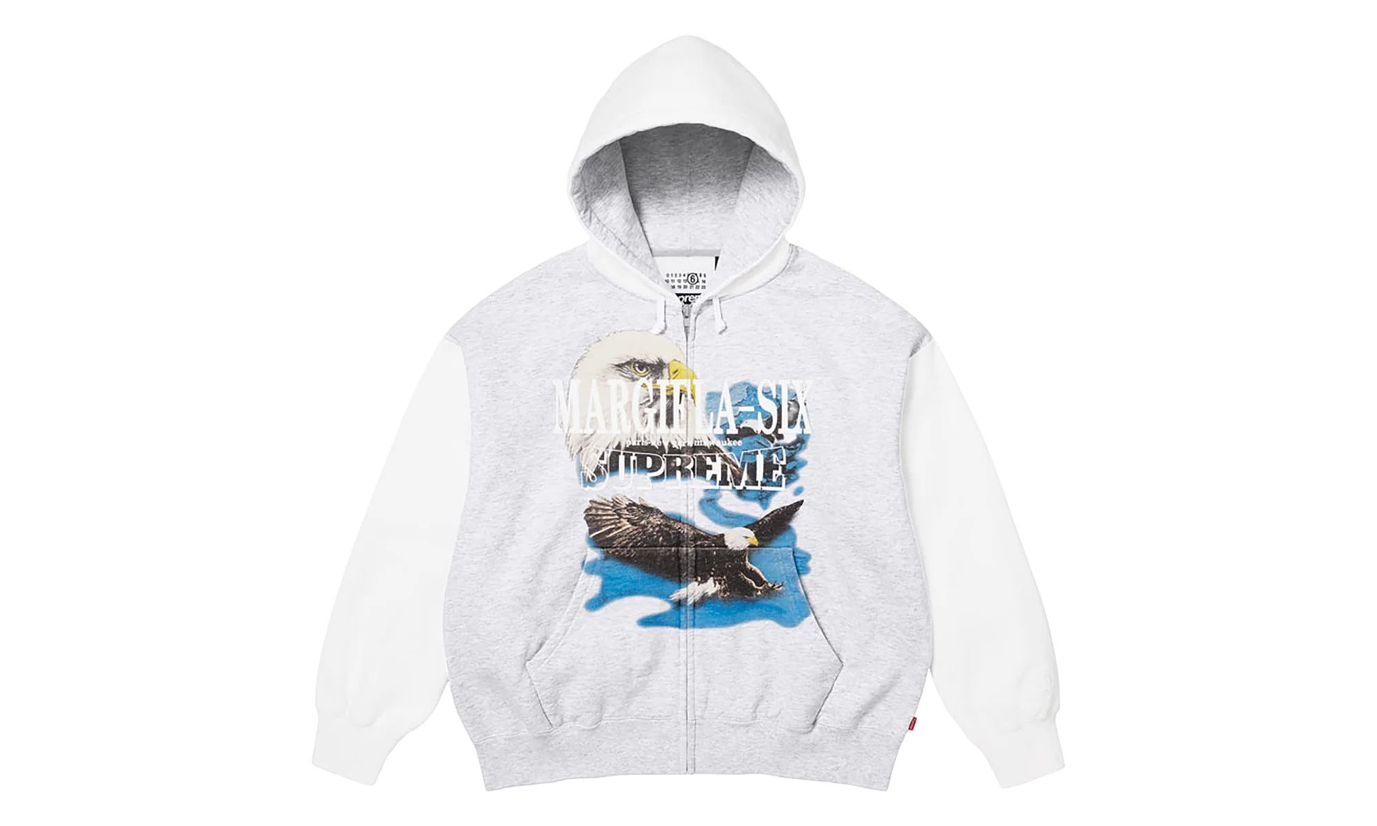 MM6 Maison Margiela Eagle Zip Up Hooded Sweatshirt "SS26 - grey" SU27172
