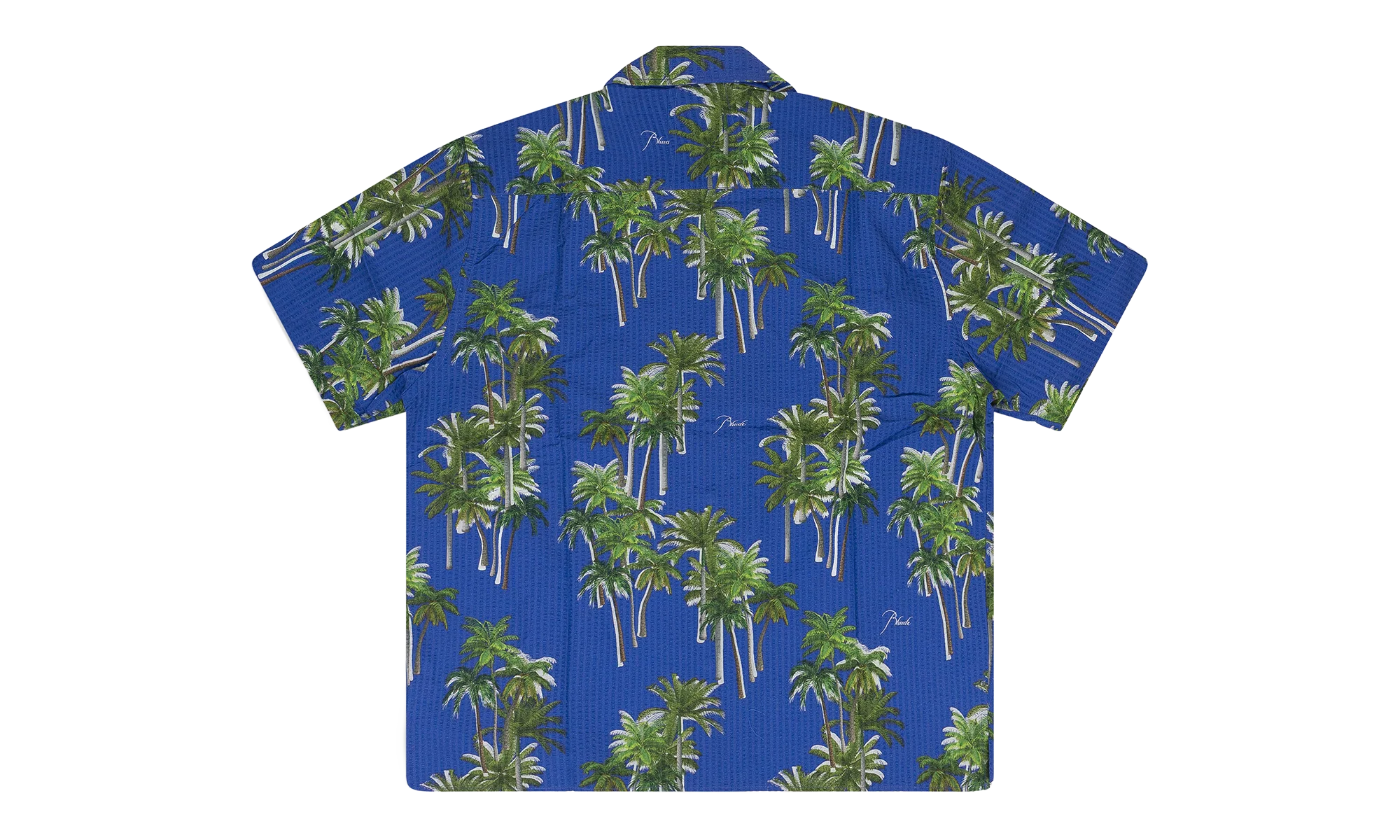 Searsucker Hawaiian Button-down Shirt "Blue" RHD-MTPS-0094