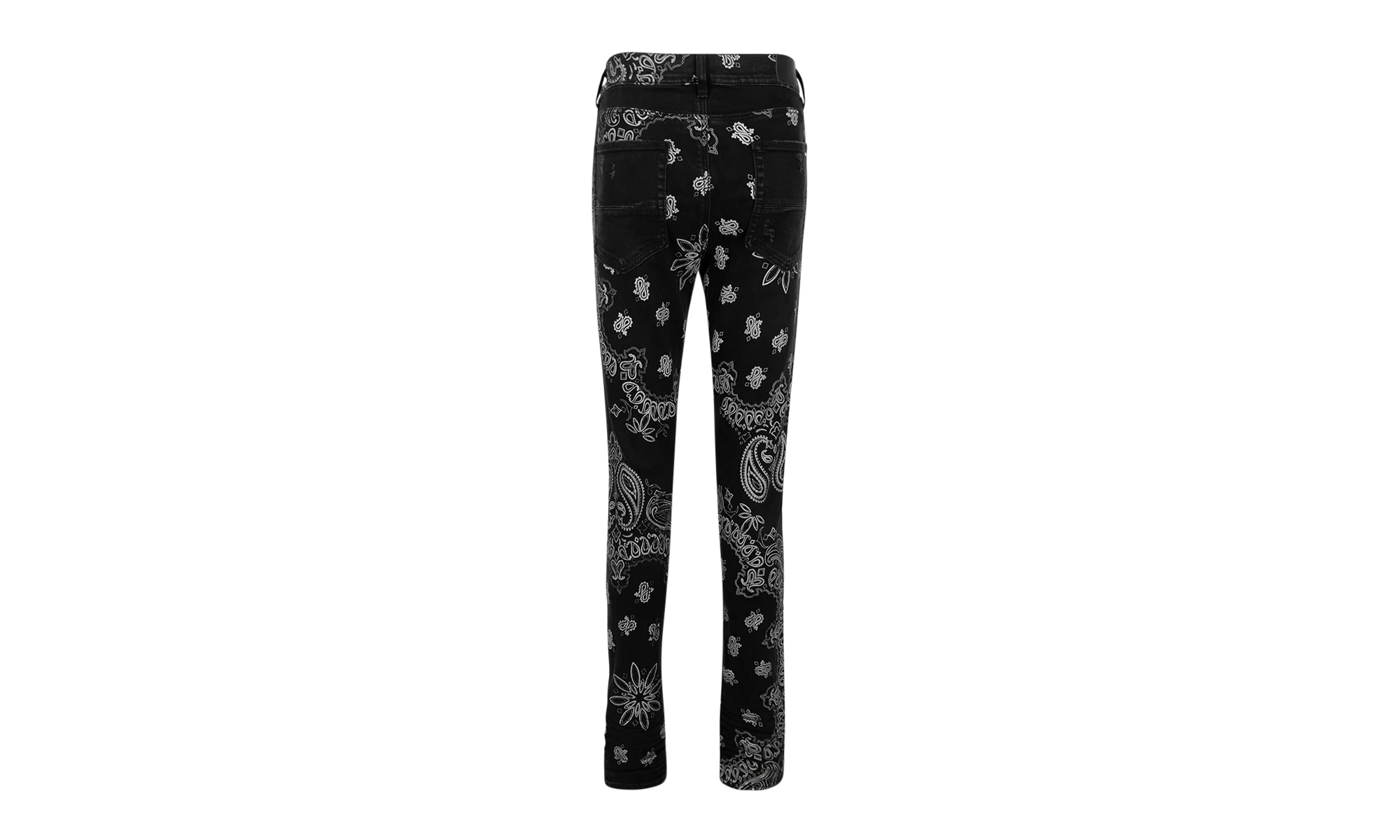 Black Cotton Flocked Bandana Skinny Jeans "Black" MDS050023