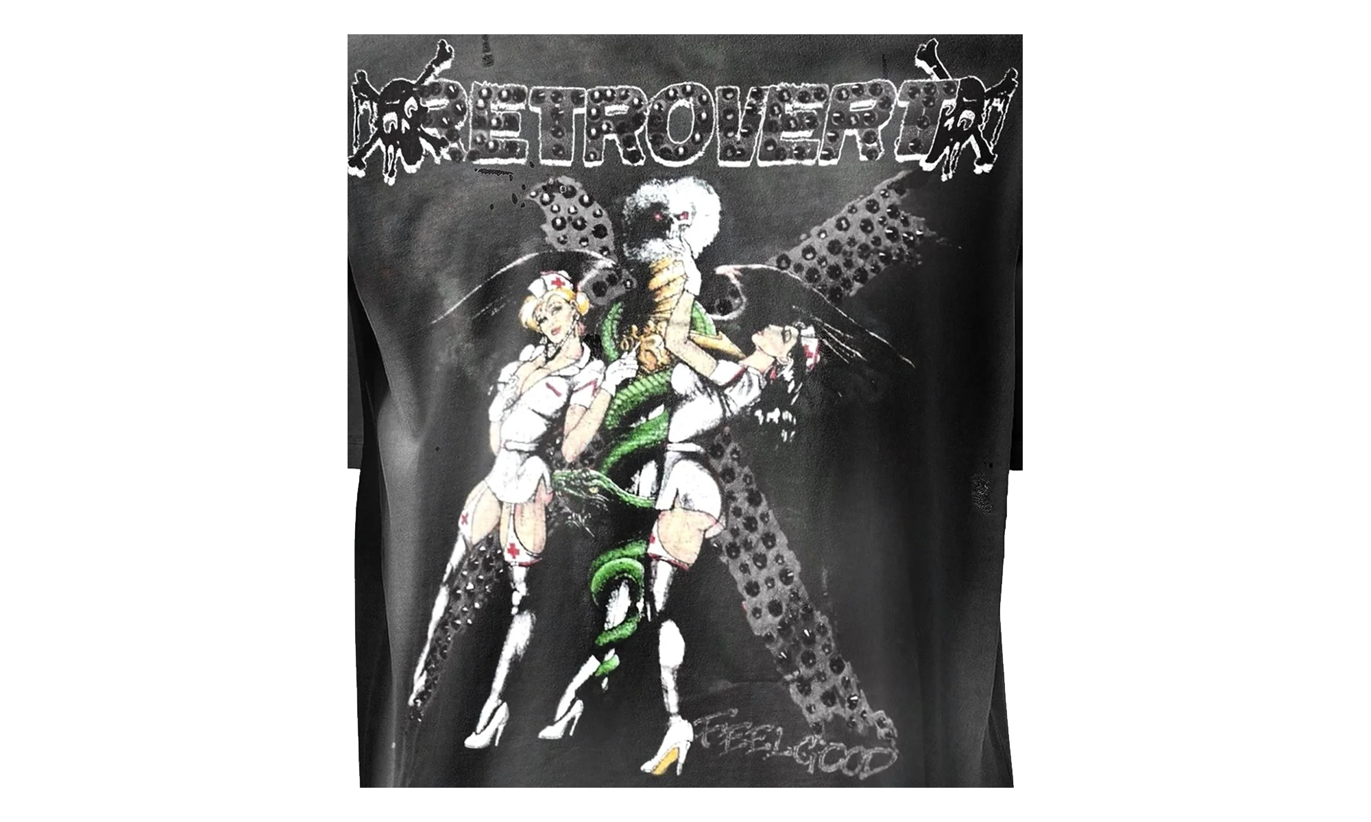 Black Nurse Rhinestone Tee "Black" RET014