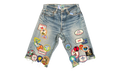 Gentlemen's Triple-Wide Long Denim Shorts "Indigo" BWA94
