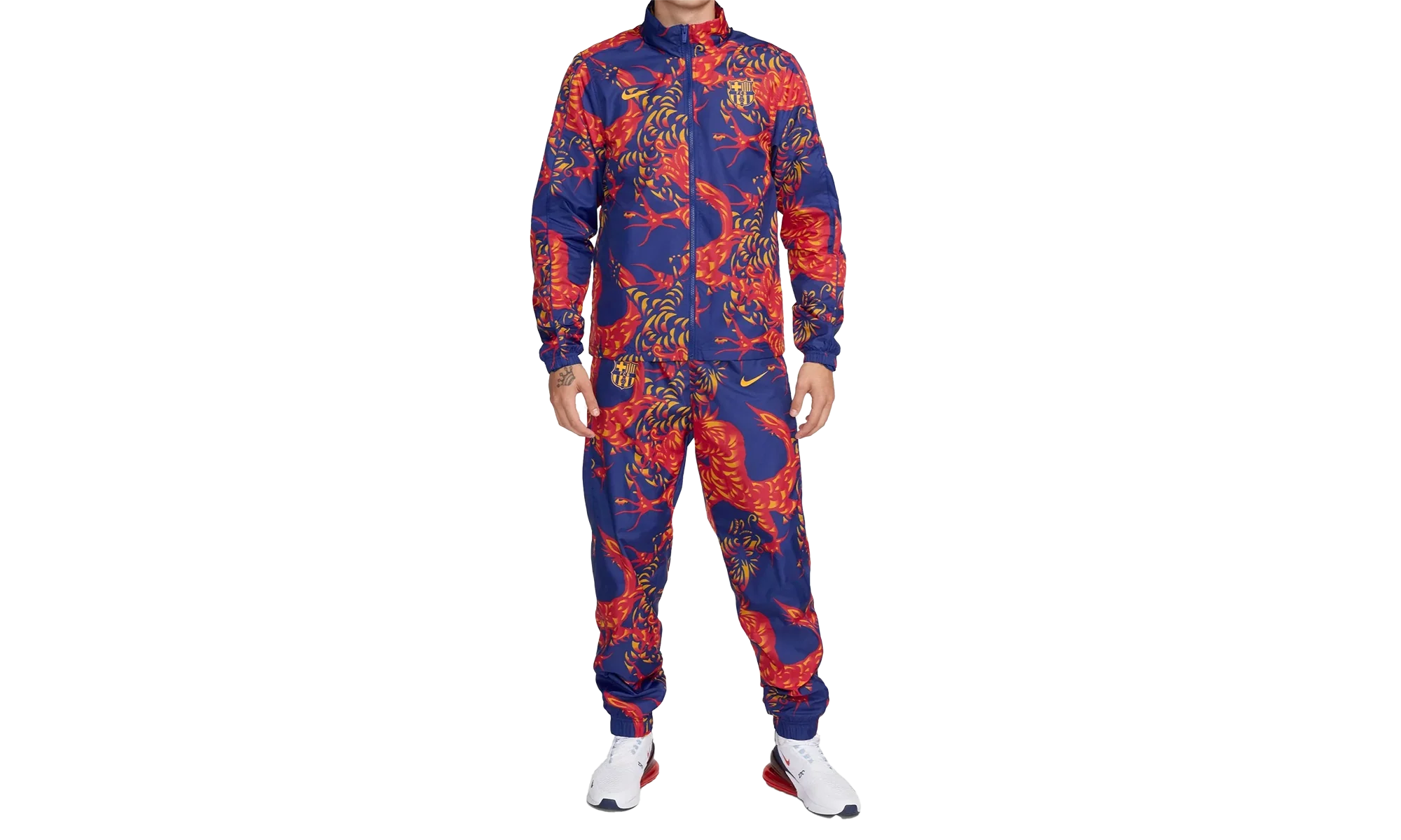 FC BARCELONA SOCCER WOVEN TRACKSUIT "Deep Royal Blue/Deep Royal Blue/University Gold/University Gold" FJ5565 455