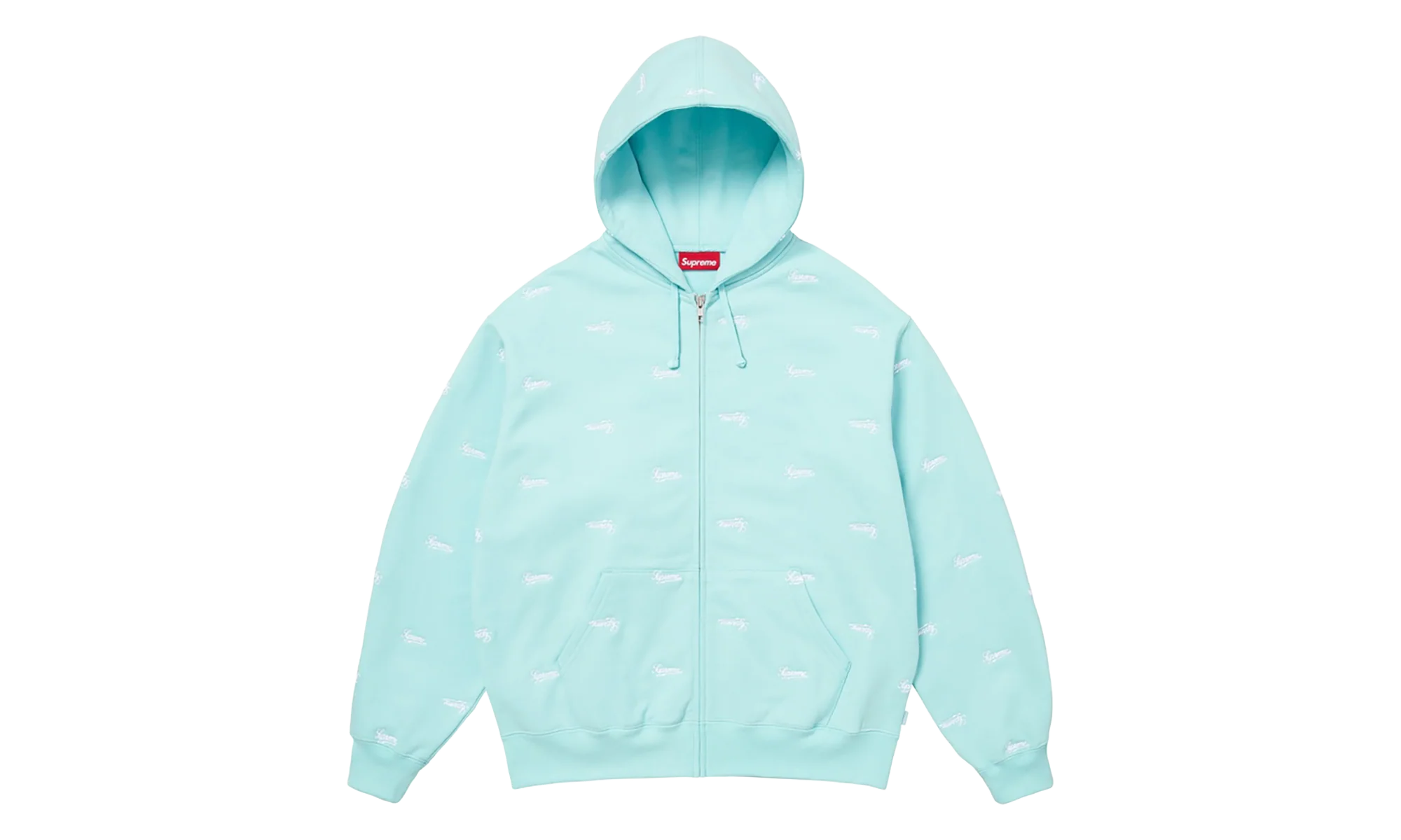 Repeat Script Zip Up Hoodie "FW25 - Aqua" SU27084
