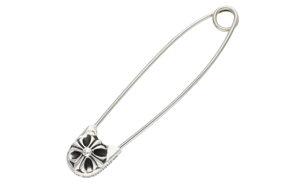 Large Safety Pin Necklace "Silver" CHRM0808