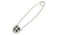 Large Safety Pin Necklace "Silver" CHRM0808