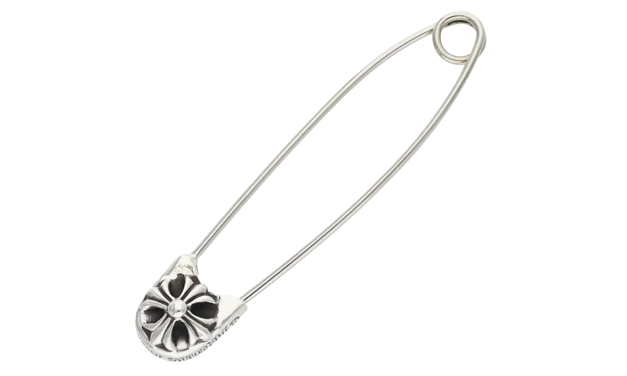 Large Safety Pin Necklace "Silver" CHRM0808