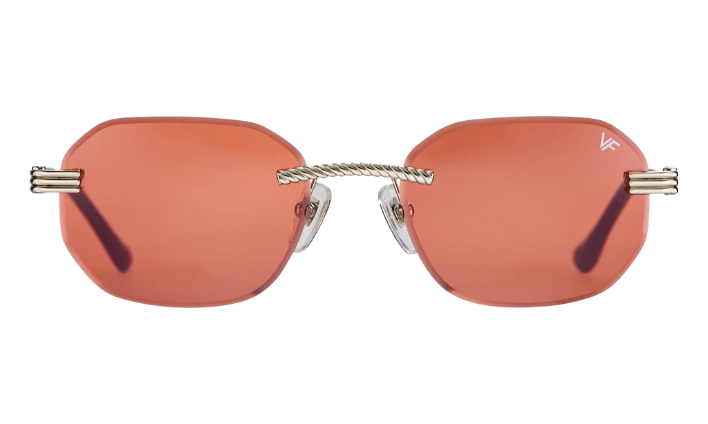 Hustler Rimless Drill Mount 24KT "White Gold / Blood Orange" DMHU2 0048 44C5