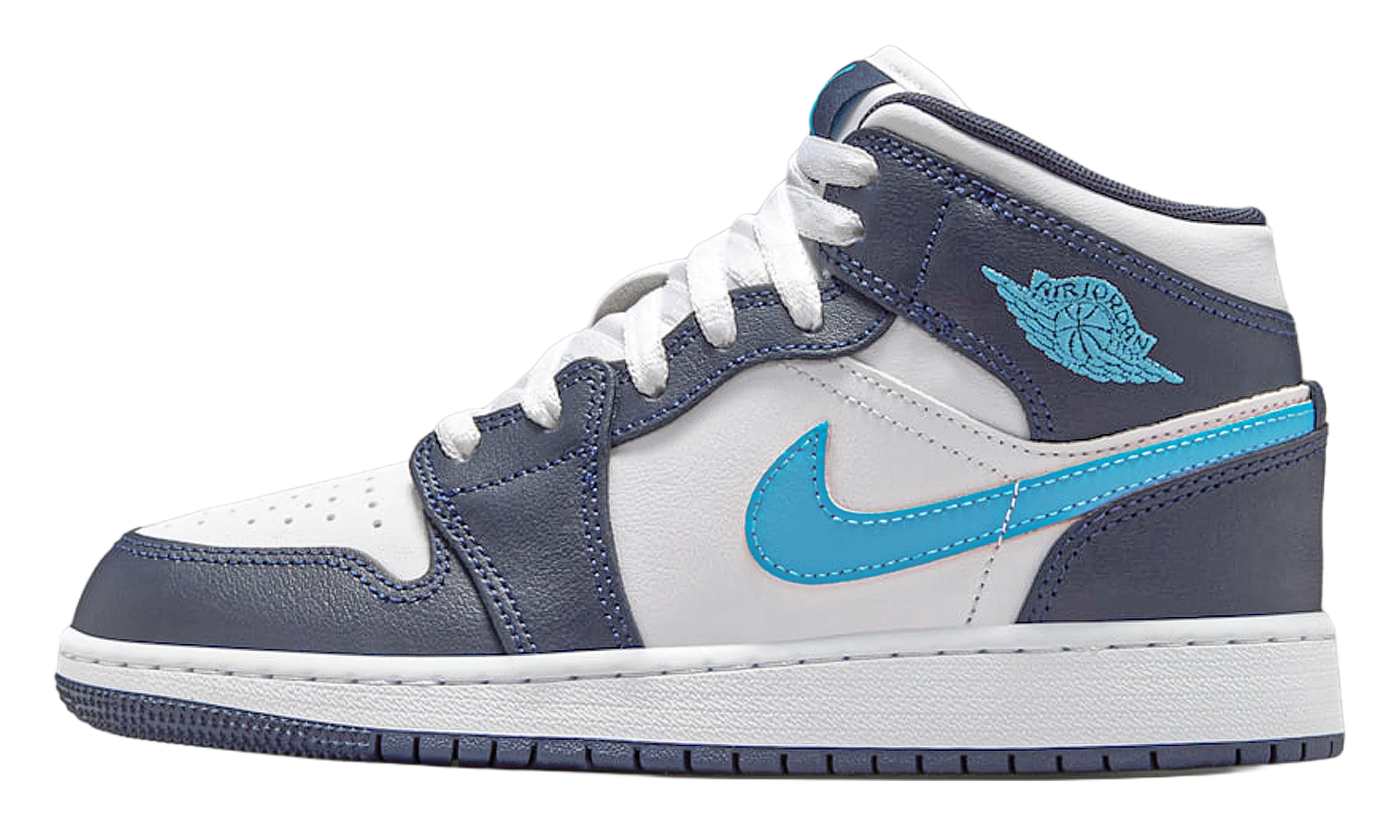 Air Jordan 1 Mid GS "Obsidian / Dark Powder Blue" DQ8423 404
