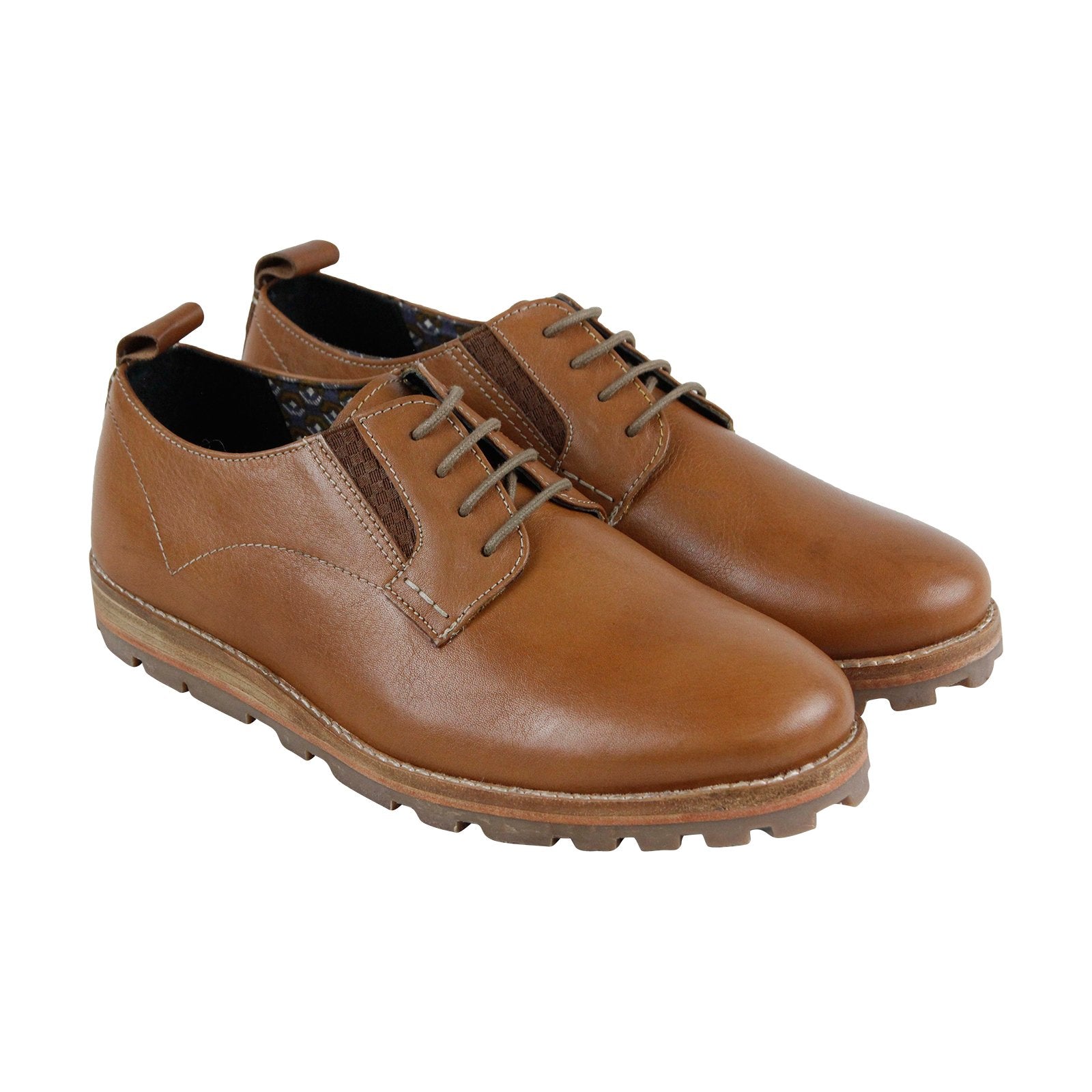Ben Sherman Barnes BNM00021 Mens Brown Leather Lace Up Plain Toe Oxfords Shoes
