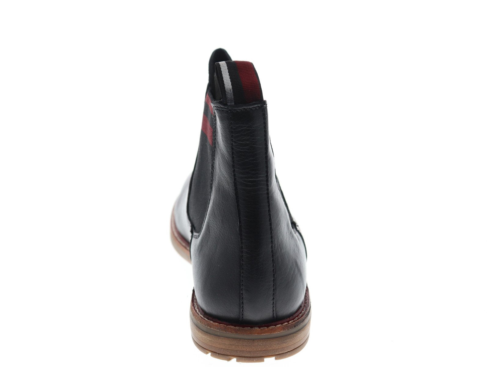 Ben Sherman Birk Chelsea BNM00055 Mens Black Leather Mid-Calf Slip On Boots