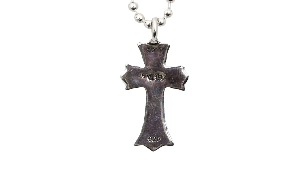 Double Cross Silver Pendant & Ball Chain "Silver" CHRM0666