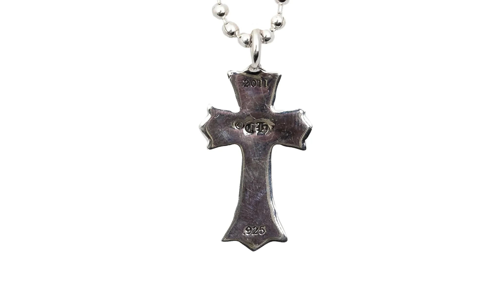 Double Cross Silver Pendant & Ball Chain "Silver" CHRM0666