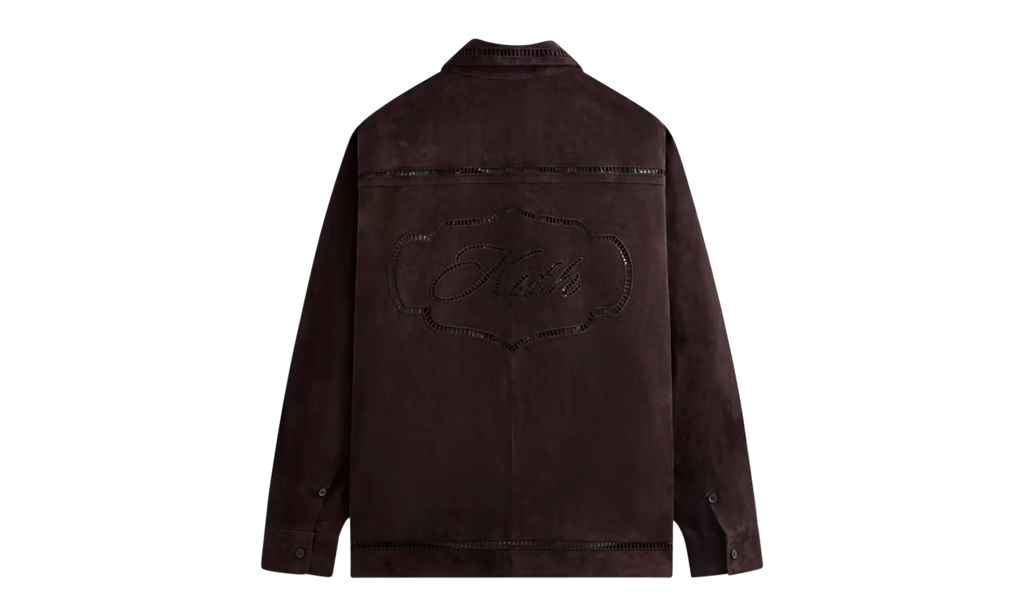 Ladder Stitch Suede Boxy Collared Overshirt "Brown" khm032333 244