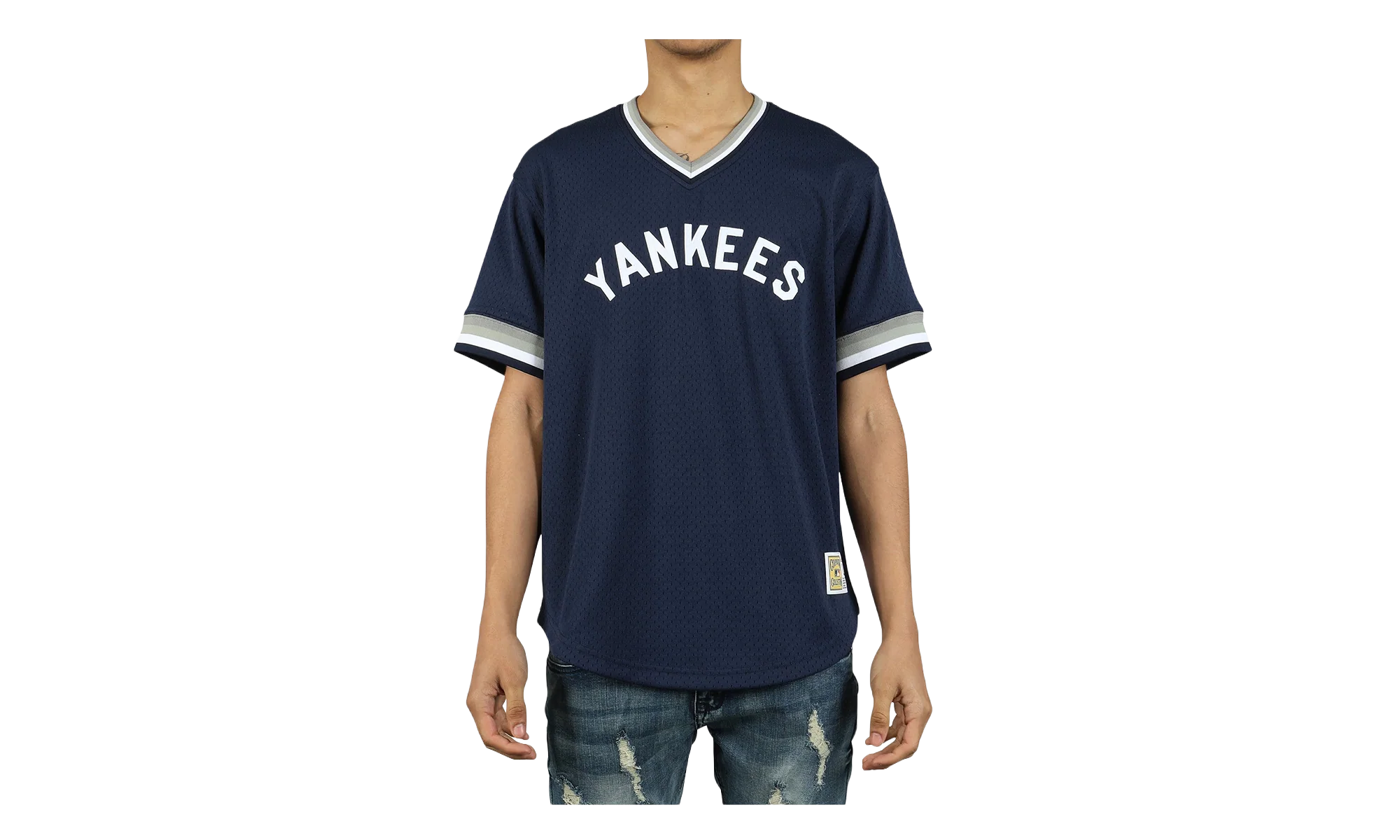 MLB Mesh V-Neck Tee "New York Yankees - Navy" MSPOAJ18001 NYYNAVY1