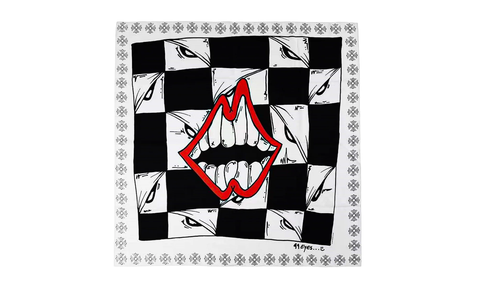 Matty Boy Chomper Silk Scarf "White / Black" CHRM1143