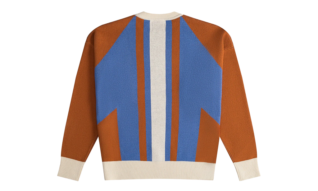 Pavil Knit Crewneck Sweater "Brick / Cream / Blue" RHPS24SW06973146 BRC