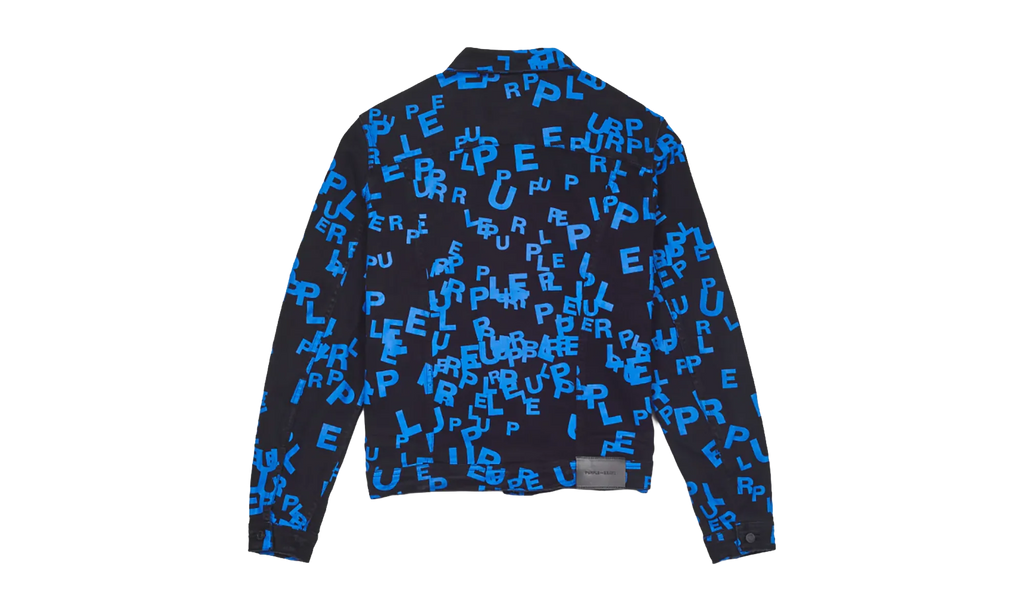 BLACK/BLUE LETTERS SCREEN PRINT TRUCKER "Black" P024 BBSP123