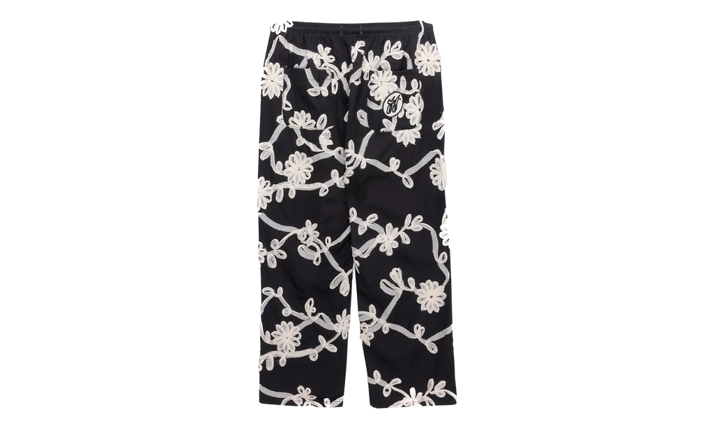 Floral Ribbon Ankle Pants "Black" HTG260126 BLK