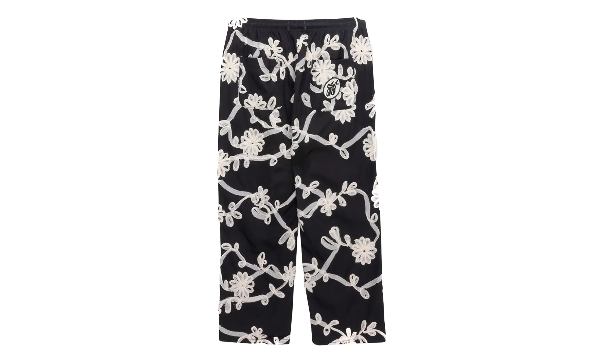 Floral Ribbon Ankle Pants "Black" HTG260126 BLK